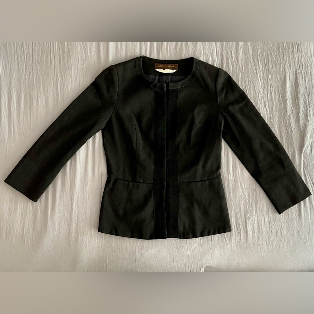 LOUIS VUITTON UNIFORMS Black Jacket Blazer Size EUR 40 US Size 4 Small